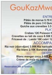 Menu Goukazmwen - Les entrées, plats,...