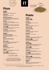 Menu IT - Italian Trattoria - Les pizzas et pasta