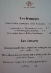 Menu Julien Cruège - Les fromages et desserts