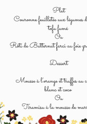 Menu L'abeille gourmande - Les plats et desserts