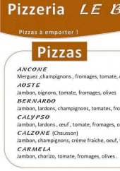 Menu Le Bernardo - Les pizzas: ancone, aoste...