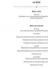 Menu Le M de Monbadon - Le menu du soir