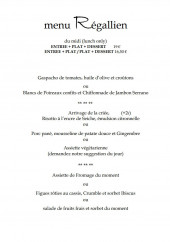 Menu Le Regallien - Les menus