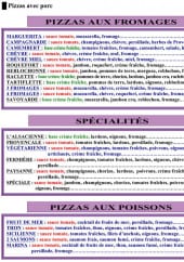 Menu Les Pizzas de Muriel - Les pizzas avec porc