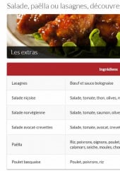 Menu Livraison-pizza - Les salades, lasagnes et paëllas