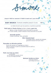 Menu Mademoiselle Simone - Baby brunch