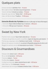 Menu New York - Les plats, sweet et desserts