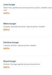 Menu Ôkla food - Les burgers page 2