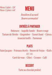 Menu Panaille - Les menus