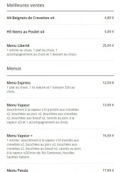 Menu Panda Express - Les meilleures ventes, menus