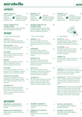 Menu Pizzeria Mirabella - Les entrées, pizzas et desserts