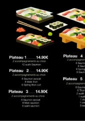 Menu Restaurant yumi - Le plateau 1, plateau 2, plateau 3,...