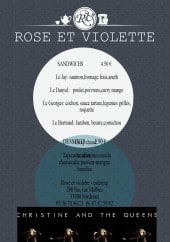 Menu Rose & Violette - Sandwiches et desserts 