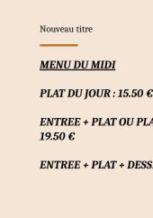 Menu Shaiko - Menu  du midi