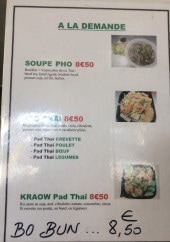 Menu Thai Asie - Les plats