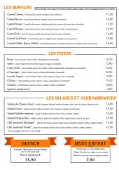 Menu The Central Pub Gambetta - Les burgers, pizzas, salades...