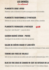 Menu La Boucherie - Les entrées