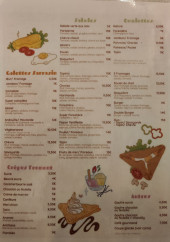 Menu Crêperie A l'Abri Du Temps - Les galettes sarrasin, crêpes de froment, ...