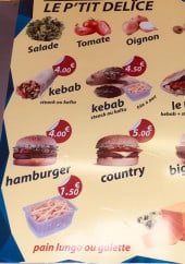Menu Le Ptit Délice - Kebab, mix, hamburgers,...