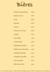 Menu La chapelle - Bières 