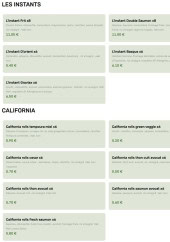 Menu L'Instant Sushi - Les instants et california