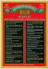 Menu L'Envers du Décor - Charte qualite