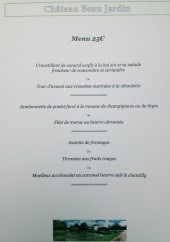 Menu Château Beau Jardin - Menu 25€
