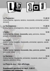 Menu Le 101 - Les pizzas suite et boissons