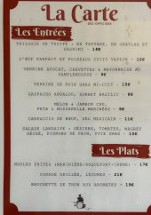 Menu L'Auberge des Officiers - Les entrées et plats