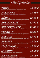 Menu Au festival des pizzas - Les pizzas spéciales