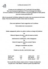 Menu La Maison - Salade campagnarde, jambon cru...