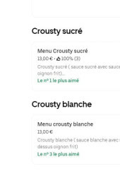 Menu Crousty 7 - Crousty sucrés et  crousty blanches