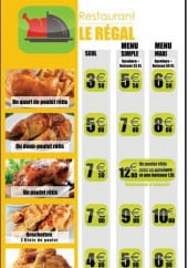 Menu Le Régal - Menus