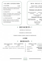 Menu Sabora Burgers - Les desserts et boissons