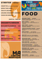 Menu Santosha - Starters, plats et desserts