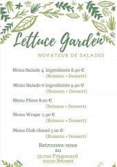 Menu Lettuce Garden - carte et menu Lettuce Garden  Bruges