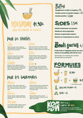 Menu Heiko - Poké bowl - Pokés bowls , sides, formules,...