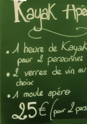Menu Kayak et Découvertes - exemple de menu