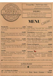 Menu La Pizzeria de Saint Selve - La carte