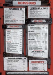 Menu Le Comptoir - Les boissons