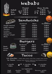 Menu Eat Salad - Les tacos , kebab et burgers