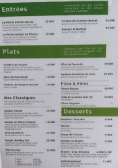 Menu La Table de l'Aéroparc - Les entrées, plats et desserts