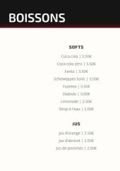 Menu Le 15 lounge - Les boissons
