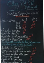 Menu chef pépé estanquet - Les menus 