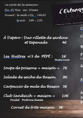 Menu L'estanquet Du Coin - La carte