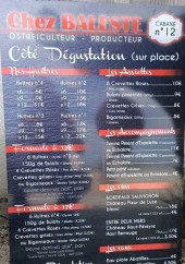 Menu Chez Baleste - La carte