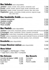 Menu Dy Melo - Les salades, sandwichs et paninis,...