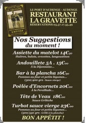 Menu La Gravette - Suggestion du chef 