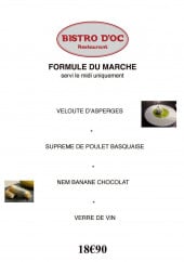 Menu Bistro D'oc - Formule du marché