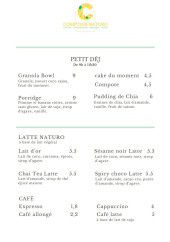 Menu Comptoir Naturo - Petit déjeuner